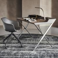 Qwerty writing desk by Cattelan with graphite embossed metal structure
