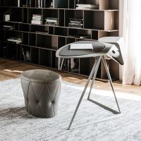 Storm painted steel desk by Cattelan in titanium finish