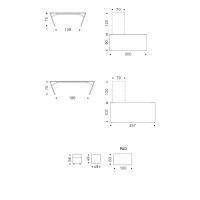 Vega modern corner desk by Cattelan - Model and Measurements