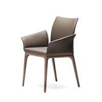 Leather chair with armrests Arcadia by Cattelan