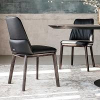 Belinda elegant black leather chairs by Cattelan with comfortable pleasant backrest with additional support