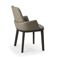 Belinda chair in covered ash-wood, model with armrests