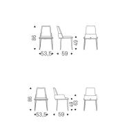 Belinda metal chair by Cattelan - models and measurements