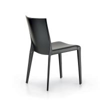 Beverly chair by Cattelan - black hide-leather and visible stitching