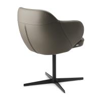 Back view of the upholstered chair with 4 spokes Bombè X by Cattelan