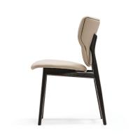 Lateral view of Dumbo chair by Cattelan with upholstered seat and seat-back