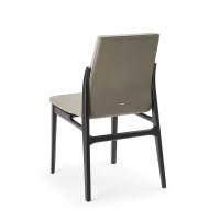 Ginevra dining chair in leather and wood by Cattelan