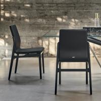 Ginevra dining chair by Cattelan with solid-wood structure and upholstered seat and backrest