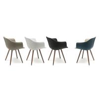 Indy bucket chair by Cattelan with wooden legs - single and double colour versions