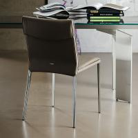 Isabel chair with chromed steel legs