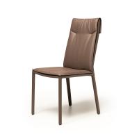 Isabel leather chair with covered cushion by Cattelan 