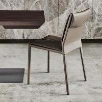 Leather chair with upholstered cushion Isabel by Cattelan
