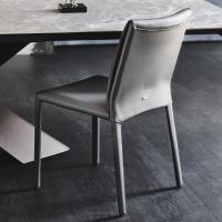 View from behind of Italia by Cattelan chair in the model with no armrestswith smoke leather finish