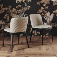 Magda chair with elegant design in fabric or faux-leather