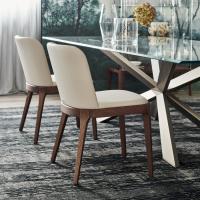 Magda chair in leather and wood, by Cattelan