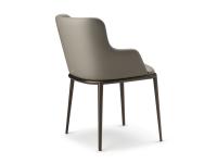 View of the back of the Magda chair by Cattelan with armrests and metal legs