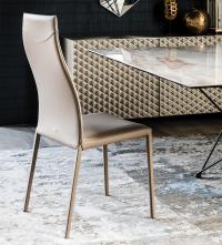 Norma chair by Cattelan with high and smooth back
