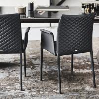 Norma chair by Cattelan with armrests and quilted back with medium height