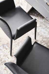 Detail of Norma chair by Cattelan with armrests