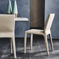Composition of chairs Penelope by Cattelan with linen finish