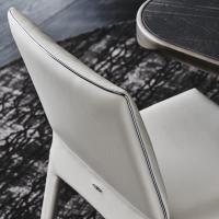 Detail of Penelope by Cattelan chair with leather milk finish
