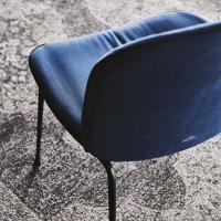 Tina upholstered chair in blue fabric, by Cattelan