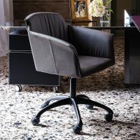 Tyler swivel chair with casters and armrests