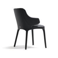 Wanda chair with arms by Cattelan has a structure in steel upholstered in fabric, leather or faux leather