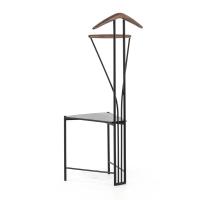 Yannik valet stand with seat by Cattelan, with wooden seat and metal structure