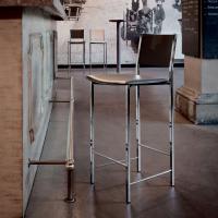 Alessio stool with chromed steel structure by Cattelan