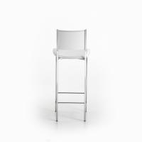 Alessio white hide-leather stool by Cattelan, back view 