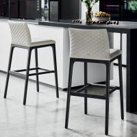 Stools for kitchen top with quilted backrest Arcadia by Cattelan