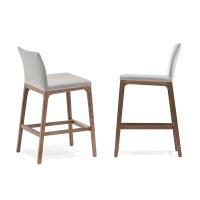 Upholstered stools with wooden legs Arcadia by Cattelan