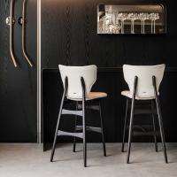 Dumbo stool with high upholstered backrest by Cattelan. Tubular structure with ladder shaped back in ashwood. 