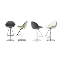 Kiss swivel adjustable height leather stool by Cattelan
