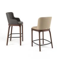 Magda wood leather bar stool by Cattelan 
