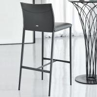 Norma by Cattelan upholstered stool with metallic legs matched to Nido Bistrot table