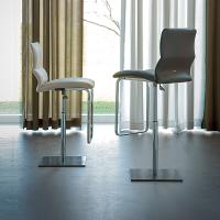 Victor stool with shaped back and square base plate