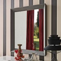 Taxedo Italian mirror with leather frame by Cattelan