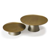 Pair of coffee tables in golden metal Amerigo by Cattelan
