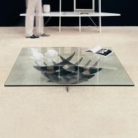Atlas by Cattelan coffee table with glass top and metal base