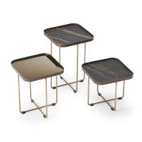 Benny occasional table by Cattelan ceramic top and mirrored bronze top