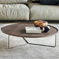 100 cm round coffee table with wooden top Billy by Cattelan