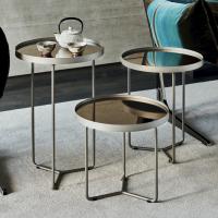 Billy round coffee tables by Cattelan with mirrored glass top