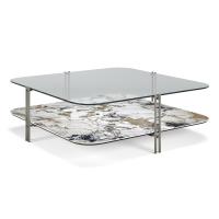 Biplane rectangular coffee table by Cattelan with glass and ceramic boards with marble effect Keramik 