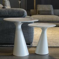 Peyote coffee tables by Cattelan in white painted polyurethane and marble effect ceramic Keramik  top