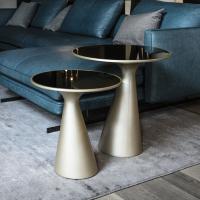 Peyote round tables by Cattelan with mirrored glass top