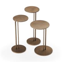 Set of three Sting side tables by Cattelan in bronze brushed painted metal