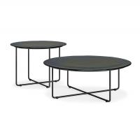 Vinyl Murano coffee tables with petroleum glass top 