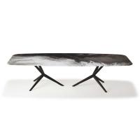 Atlantis design decorated glass dining table by Cattelan